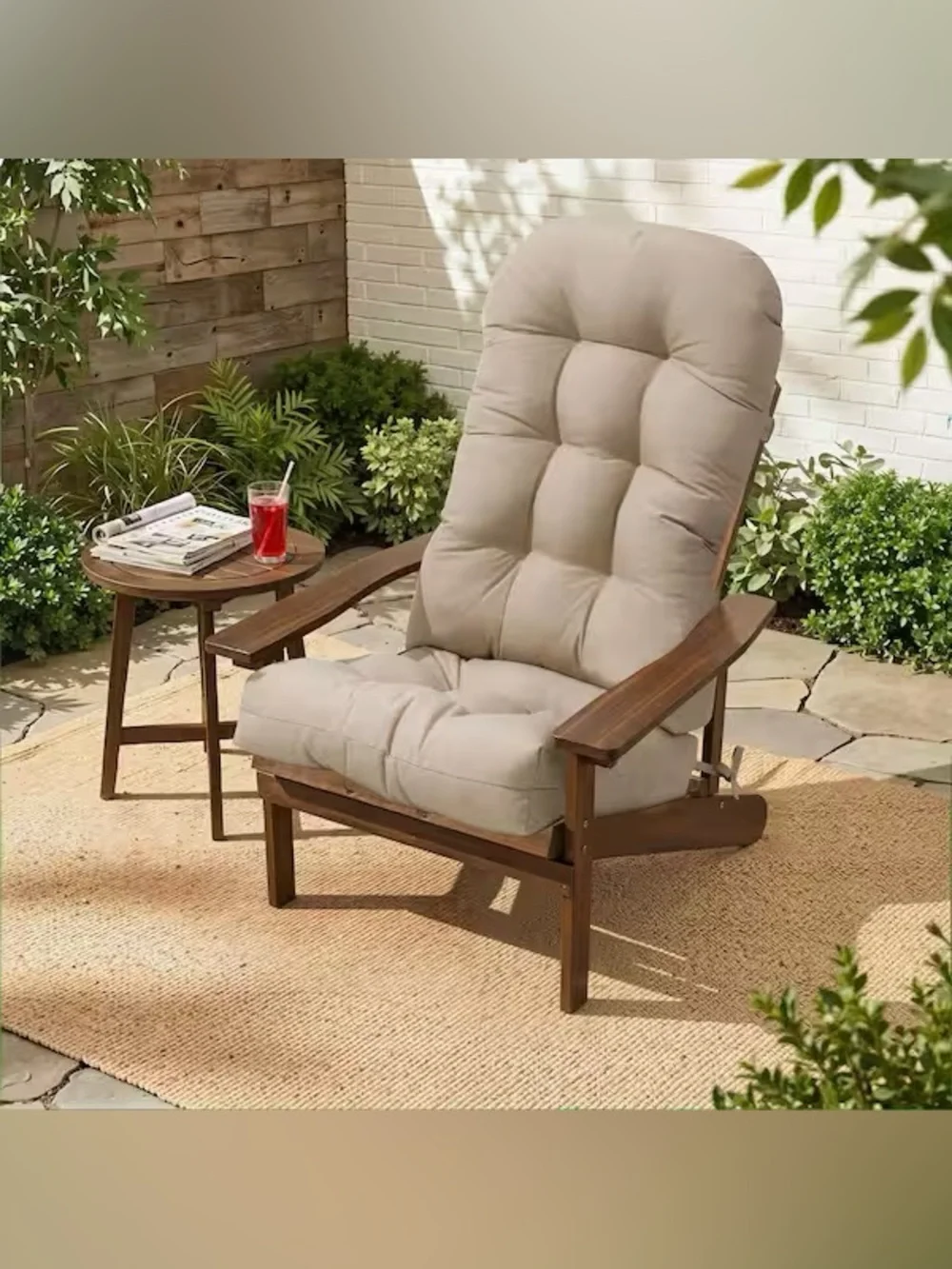 ONE Outdoor Tufted Patio Chair Cushion in Beige❗️ BRAND NEW